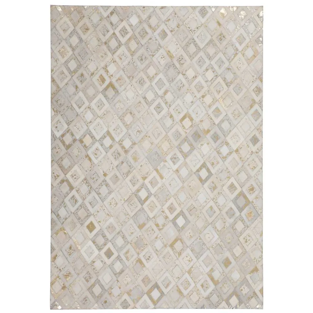 Wohnen Teppiche*Rauten Patchwork Teppich aus echtem Fell - Seven