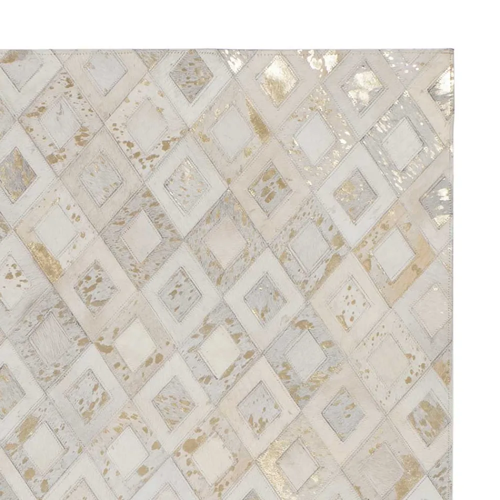 Wohnen Teppiche*Rauten Patchwork Teppich aus echtem Fell - Seven