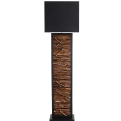 Wohnen Rechteck Design Stehleuchte in Schwarz - Orthos