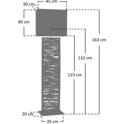 Wohnen Rechteck Design Stehleuchte in Schwarz - Orthos