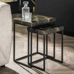 Wohnen Rechteckige Beistelltische aus Teak - Clarisa (zweiteilig)