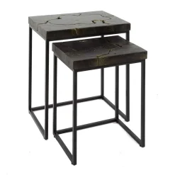 Wohnen Rechteckige Beistelltische aus Teak - Clarisa (zweiteilig)