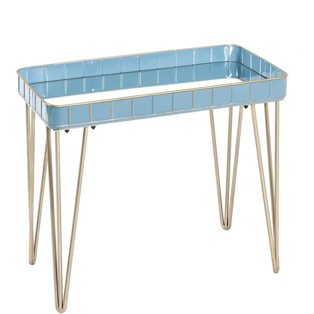 Wohnen Braune Möbel|Glasmöbel*Rechteckiger Beistelltisch mit Spiegelglas Platte - Fire