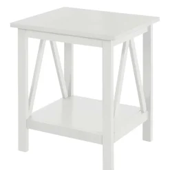 Wohnen Rechteckiger Beistelltisch in Weiß lackiert - Lydia