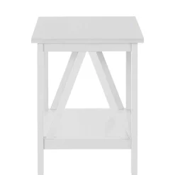 Wohnen Rechteckiger Beistelltisch in Weiß lackiert - Lydia