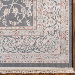 Wohnen Orientalische Möbel|Teppiche*Rechteckiger Orient Teppich in Dunkelblau & Creme - Pandau