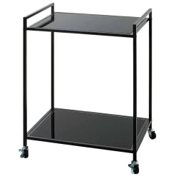 Wohnen Rechteckiger Servierwagen aus Schwarzglas - Vanila