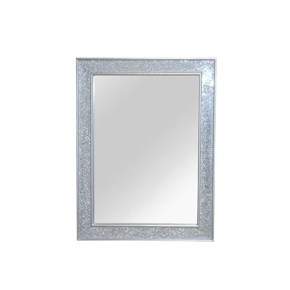 Wohnen Graue Möbel|Glasmöbel*Rechteckiger Spiegel in Antik-Silberfarben Lorena hoch oder quer