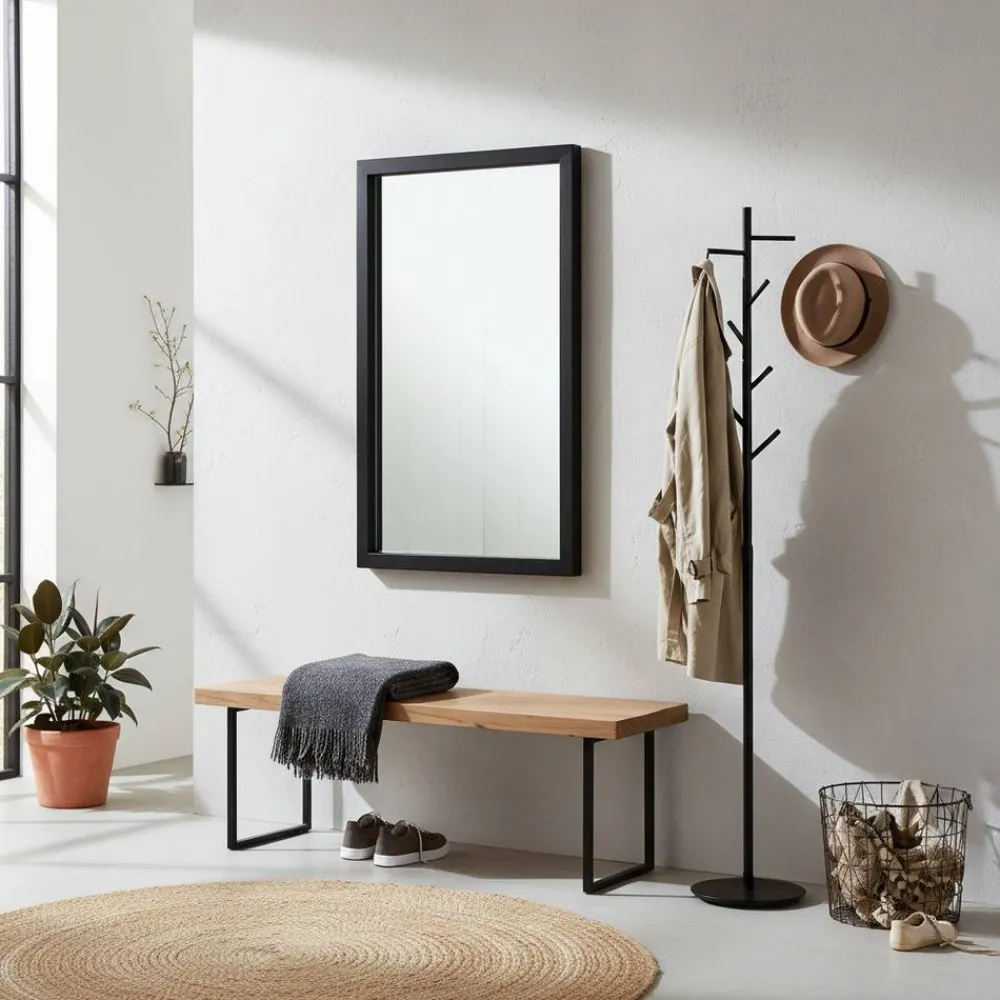 Wohnen Spiegel|Flurspiegel*Rechteckiger Spiegel mit Stahlrahmen - Glanco