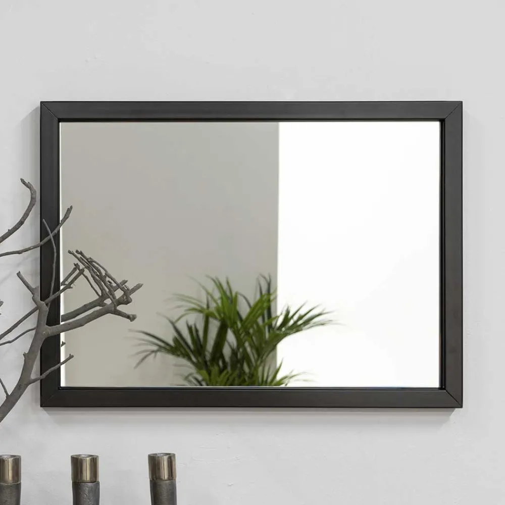 Wohnen Spiegel|Flurspiegel*Rechteckiger Spiegel mit Stahlrahmen - Glanco