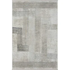 Wohnen Rechteckiger Teppich in Creme und Hellgrau - Sascora