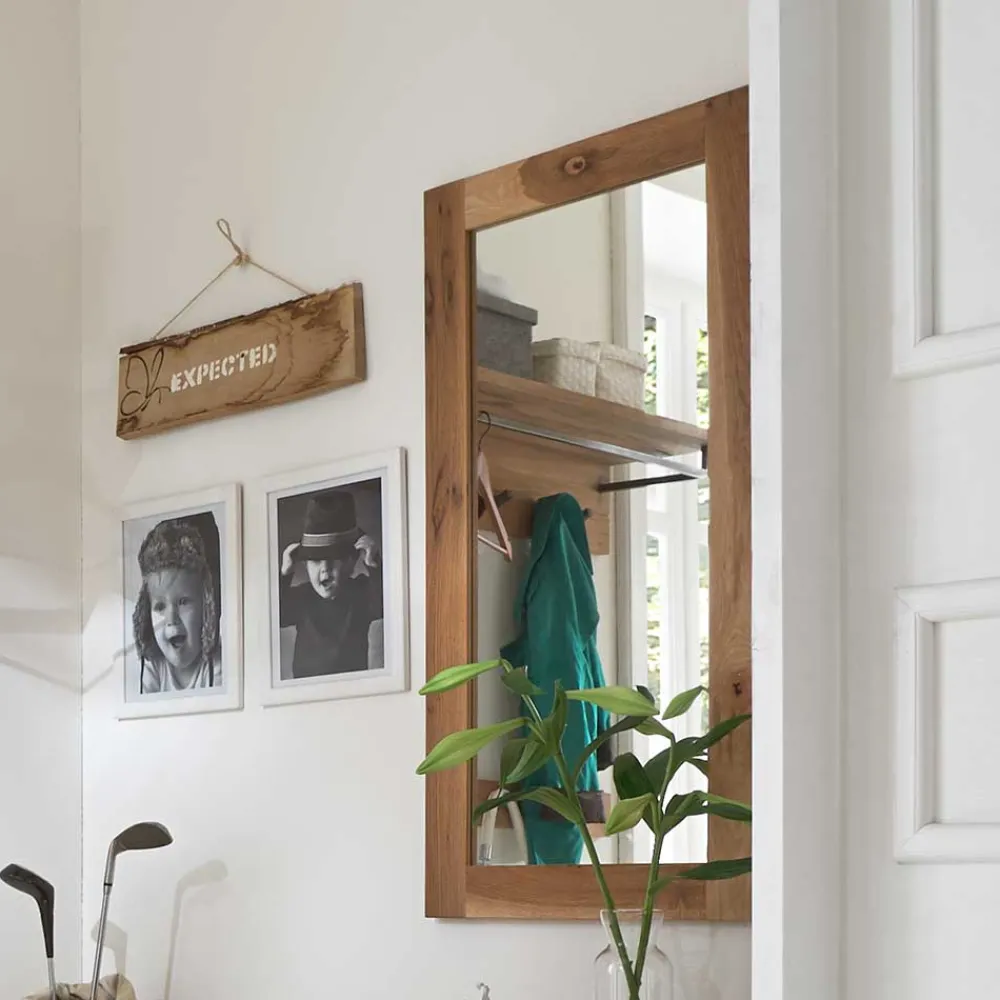 Wohnen Rechteckiger Wandspiegel mit Holzrahmen - Alsbetas