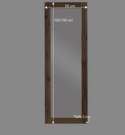 Wohnen Rechteckiger Wandspiegel mit Holzrahmen - Alsbetas