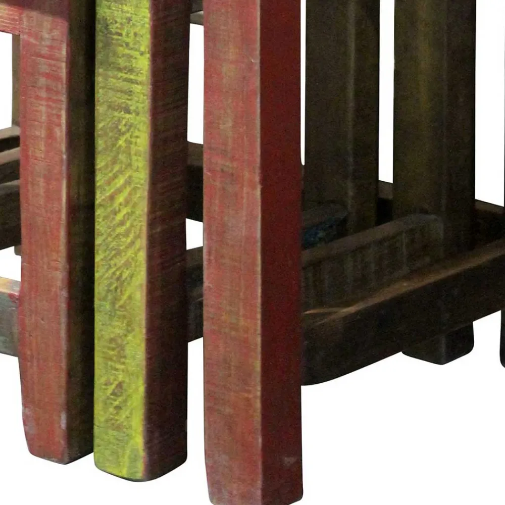 Wohnen Massivholzmöbel|Küchentische*Recyclingholz Dreisatztisch Shabby Style - Joe (dreiteilig)