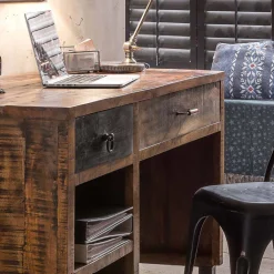 Wohnen Massivholzmöbel|Tische*Recyclingholz Schreibtisch 120x50 cm - Bahiro