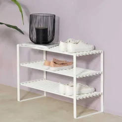 Wohnen Schuhschränke*Regal für Schuhe aus weißem Stahl - Torosma