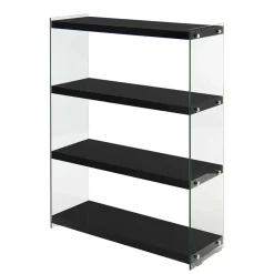 Wohnen Regal in Hochglanz Schwarz & Transparent - Viverone