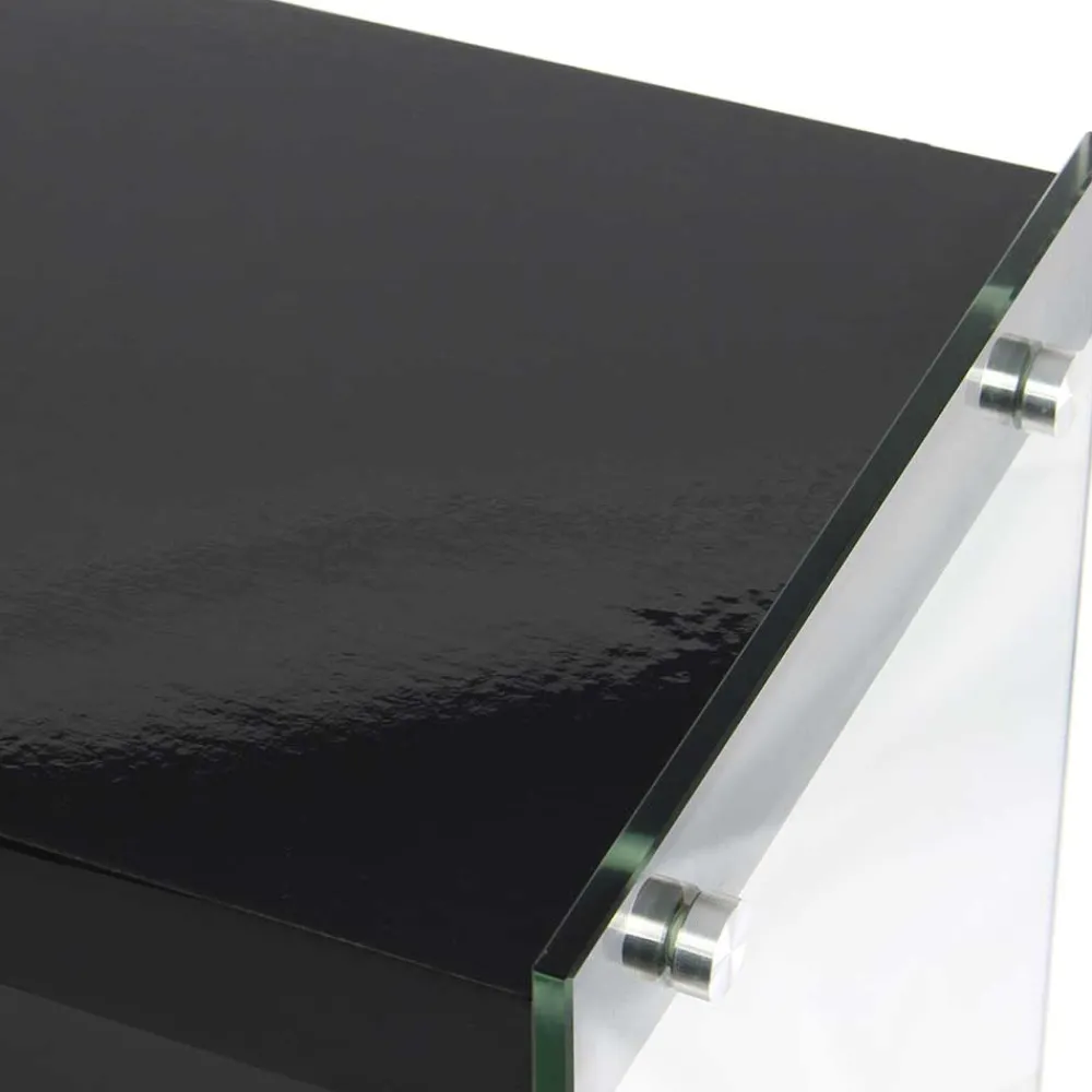 Wohnen Regal in Hochglanz Schwarz & Transparent - Viverone