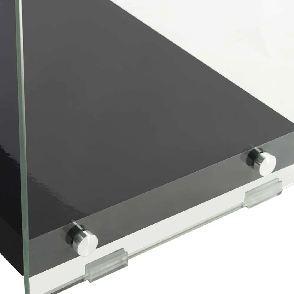 Wohnen Regal in Hochglanz Schwarz & Transparent - Viverone