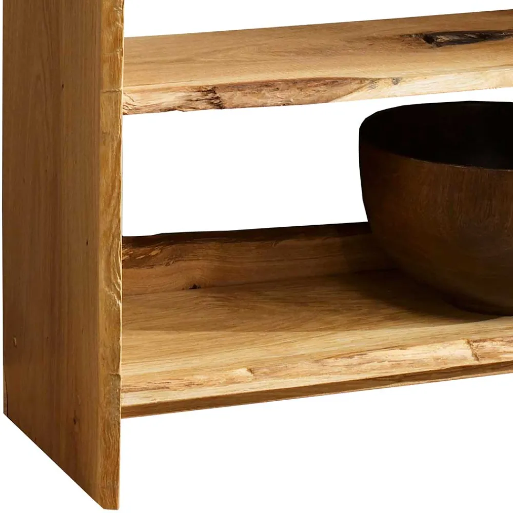 Wohnen Regal mit Baumkante aus Eiche Massivholz - Avidora