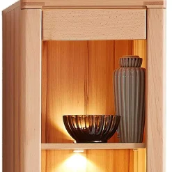 Wohnen Regal mit LED Licht aus Kernbuche massiv - Amyonta