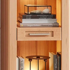 Wohnen Regal mit LED Licht aus Kernbuche massiv - Amyonta