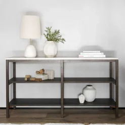 Wohnen Esszimmerregale|Paravents*Regal mit Travertin Deckplatte in Beige - Thani