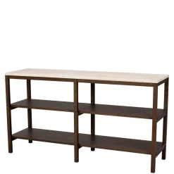 Wohnen Esszimmerregale|Paravents*Regal mit Travertin Deckplatte in Beige - Thani