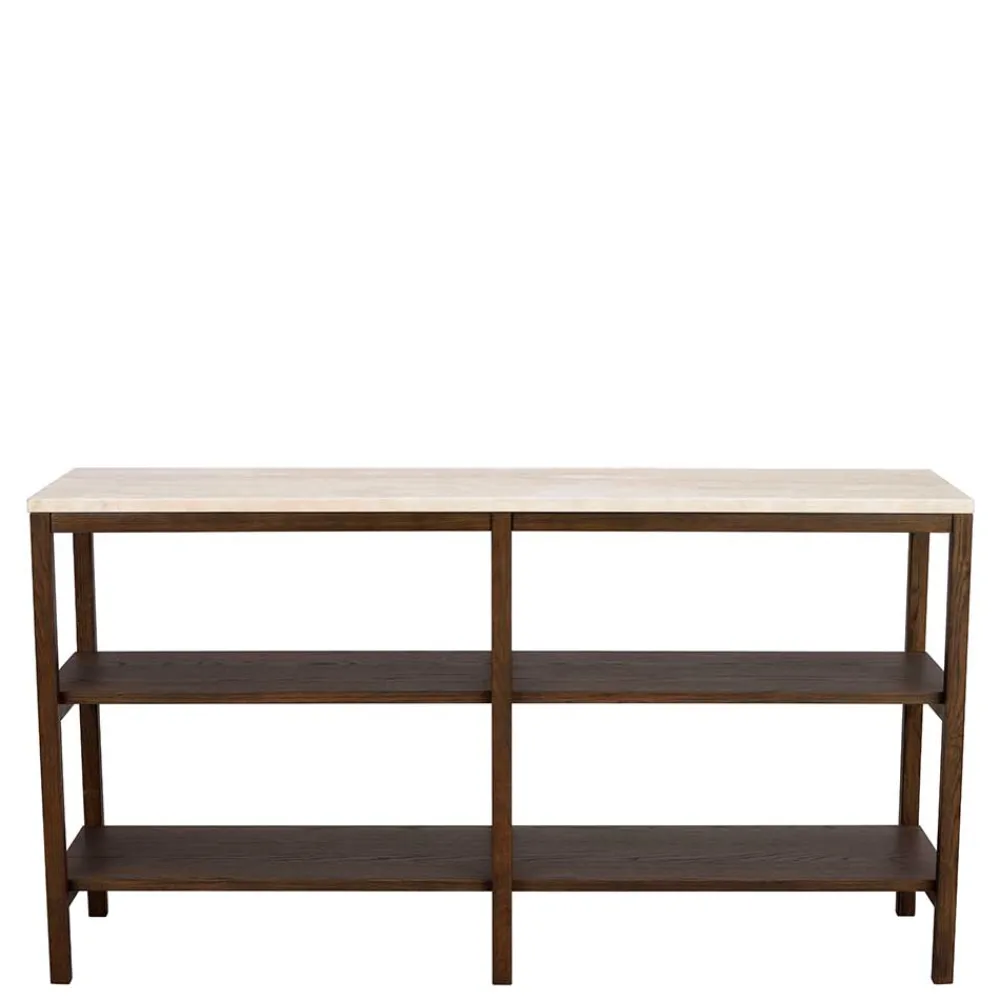 Wohnen Esszimmerregale|Paravents*Regal mit Travertin Deckplatte in Beige - Thani