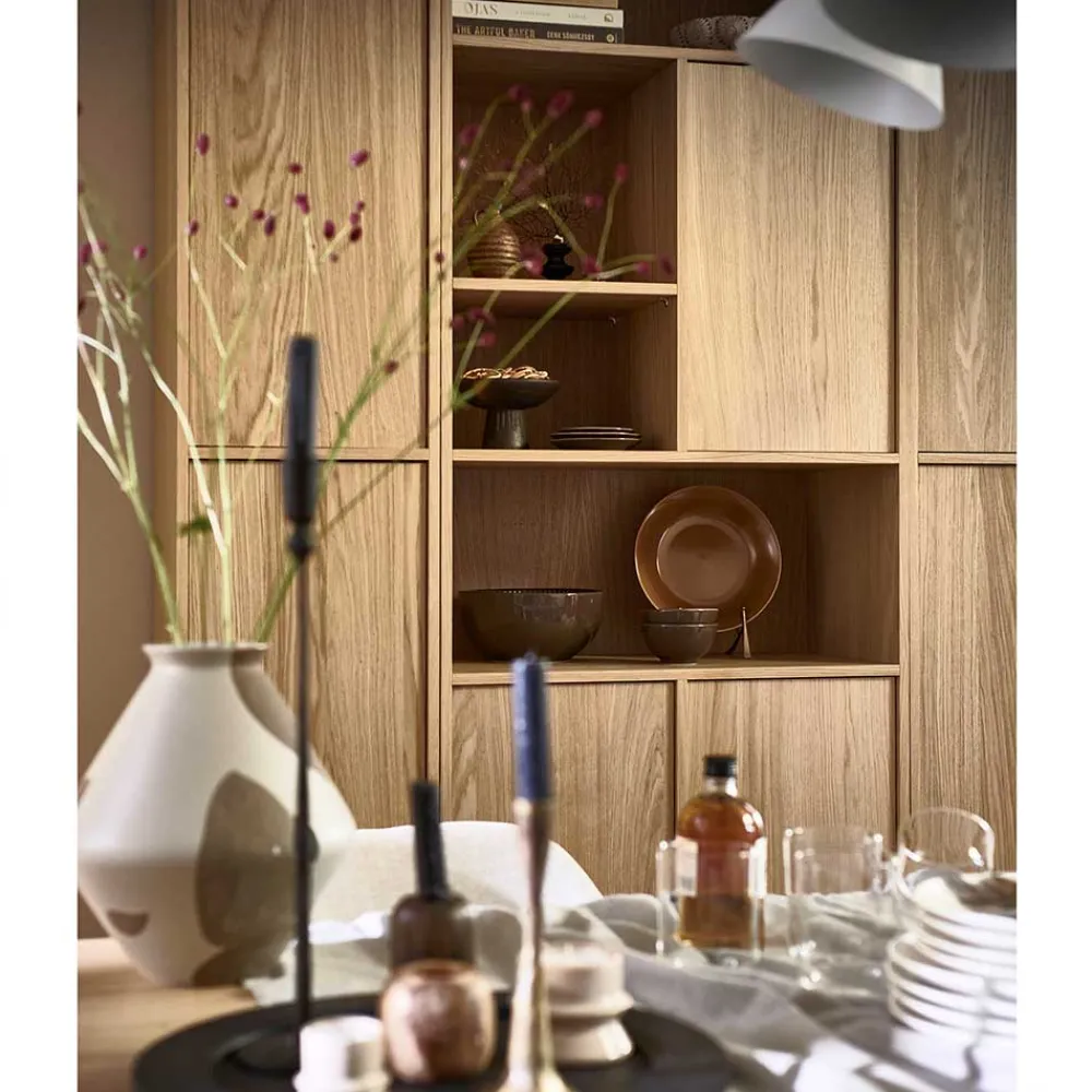 Wohnen Regal mit vier Fächern und drei Türen - Ewana