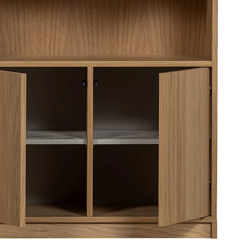 Wohnen Regal mit vier Fächern und drei Türen - Ewana