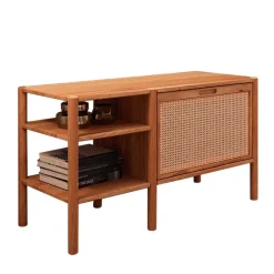 Wohnen Rattanmöbel|Esszimmerregale*Regal mit Wiener Geflecht Klappfach - Indrya