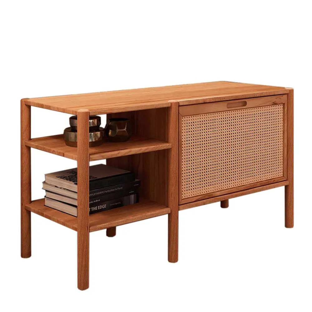 Wohnen Rattanmöbel|Esszimmerregale*Regal mit Wiener Geflecht Klappfach - Indrya