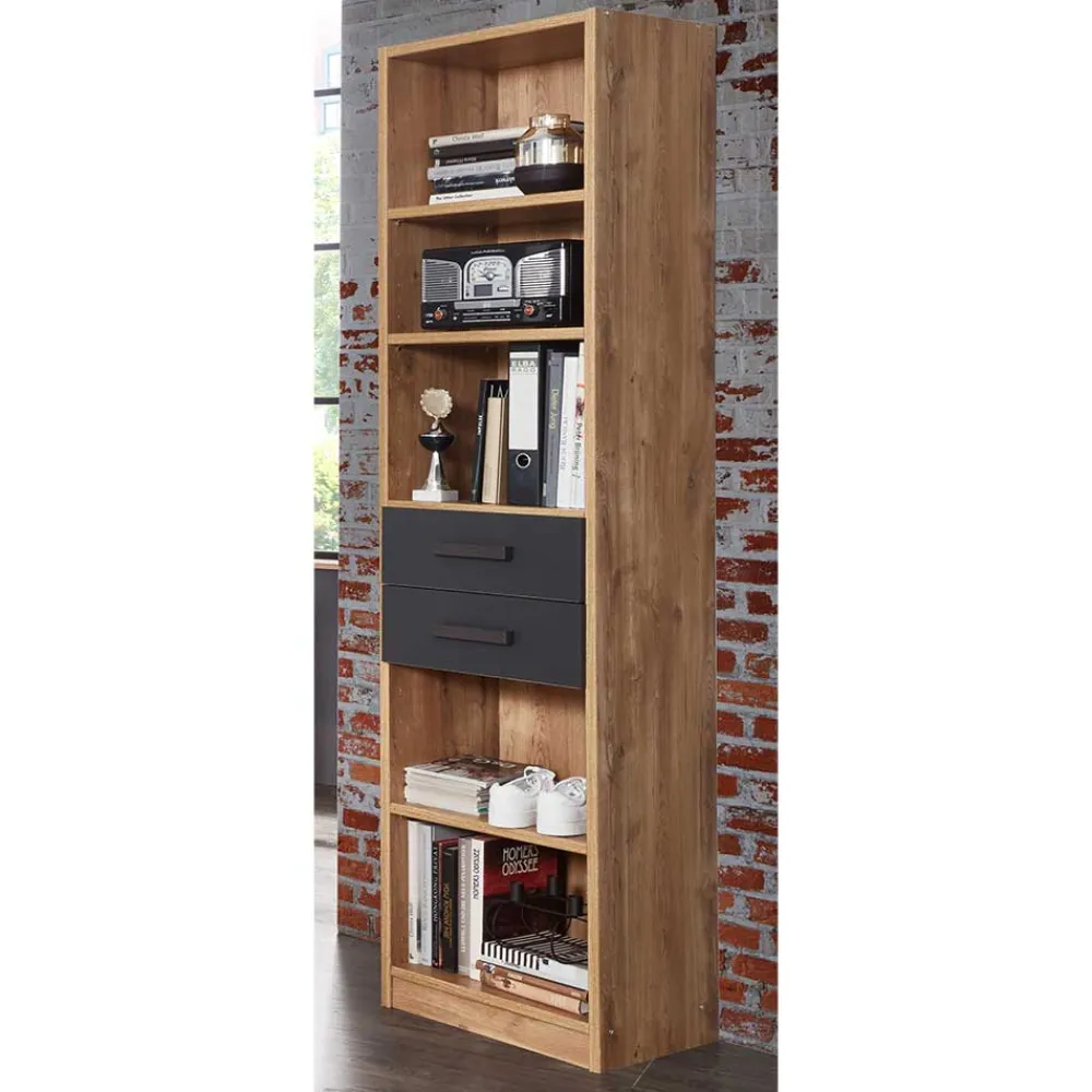 Wohnen Regal mit zwei Schubladen & fünf Fächern - Uletria