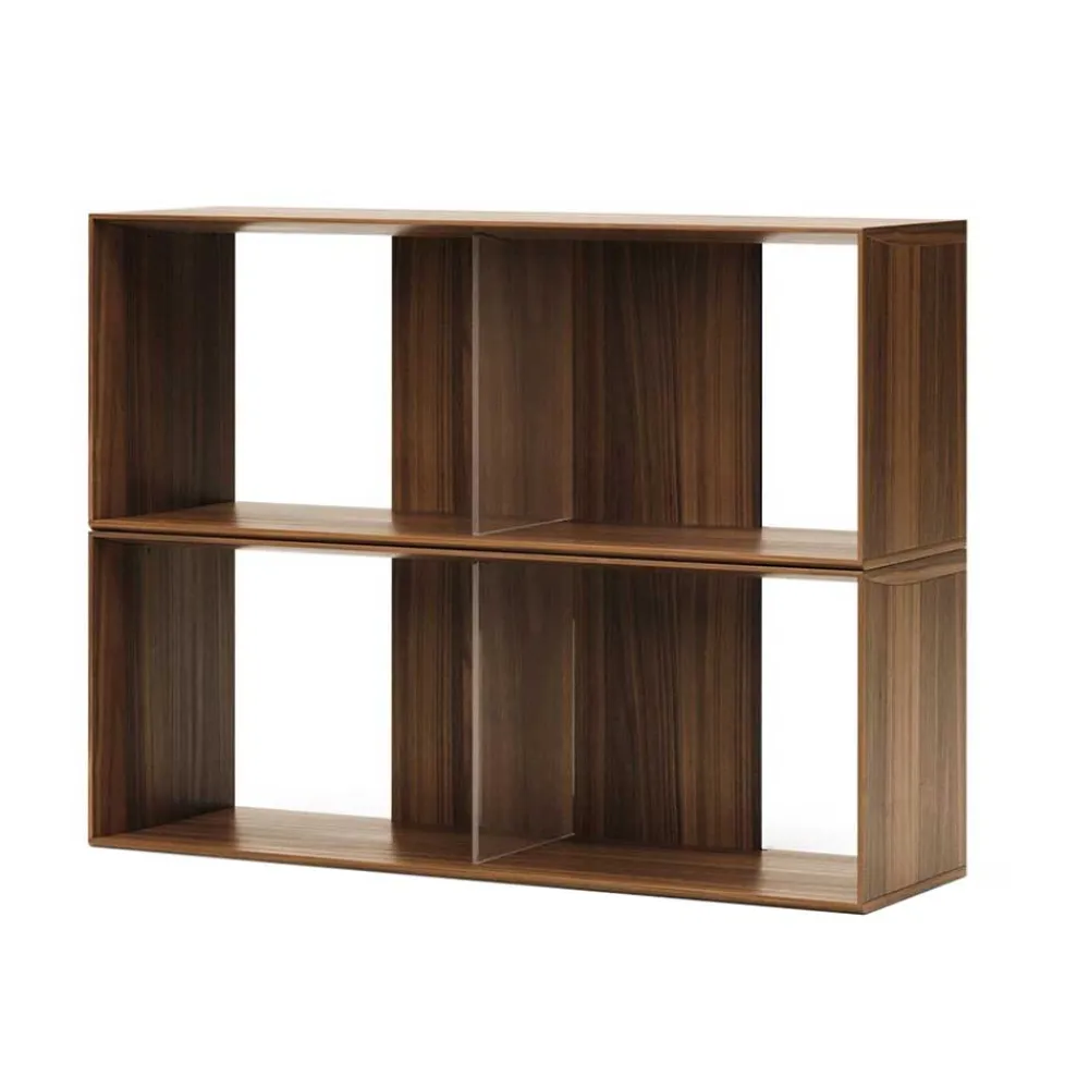 Wohnen Regalmodul Duo in Nussbaum - Kiara (zweiteilig)