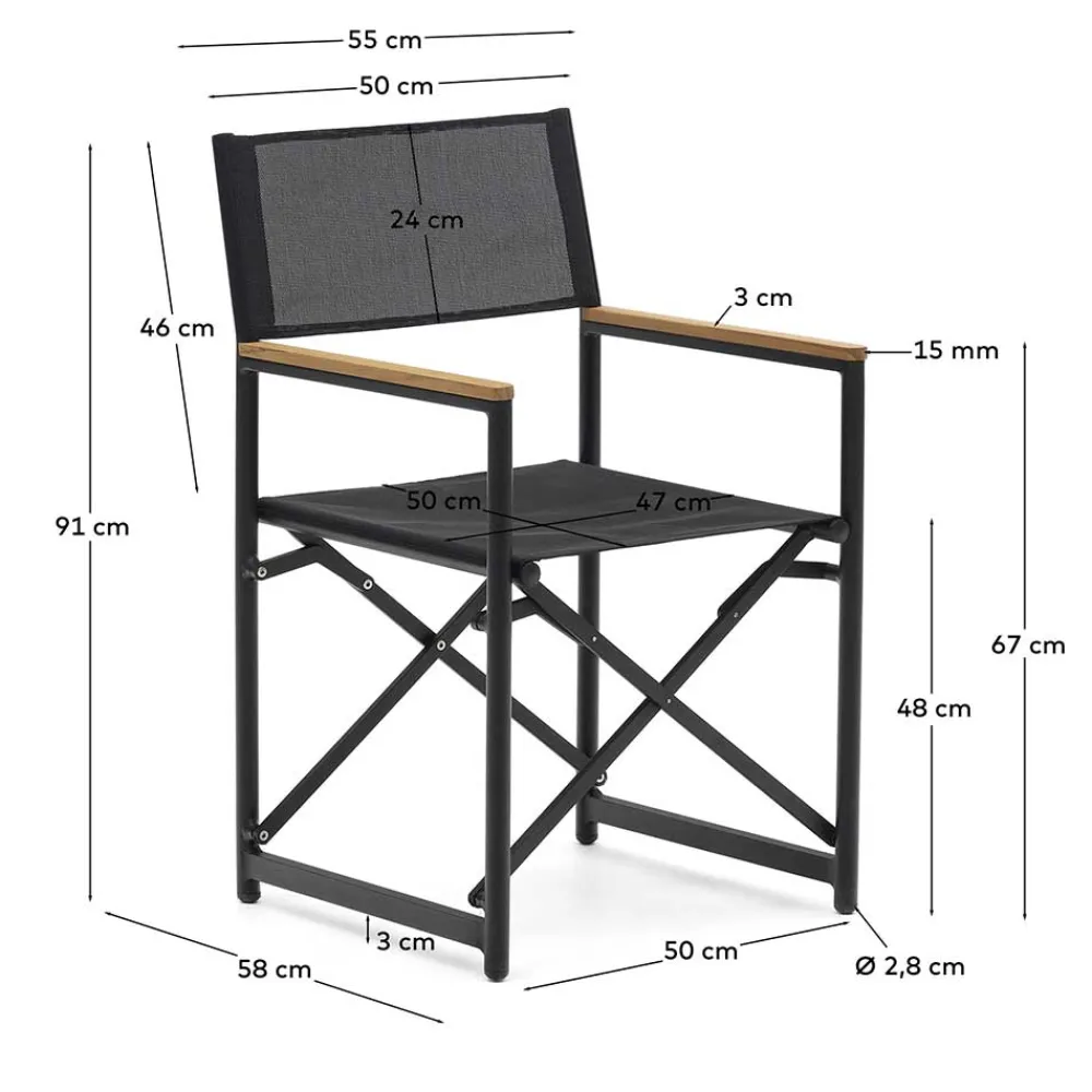 Wohnen Regie Klappstuhl aus Mesh - Placonia