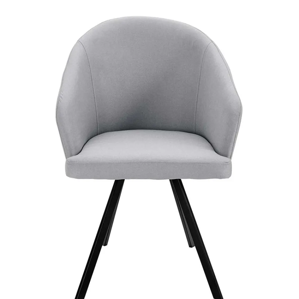 Wohnen Retro Armlehnenstühle in Hellgrau - Dranico (2er Set)