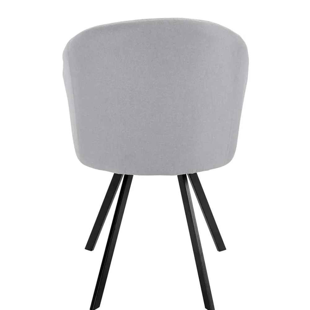 Wohnen Retro Armlehnenstühle in Hellgrau - Dranico (2er Set)