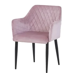 Wohnen Retro Armlehnenstuhl in Altrosa Samt - Onjamy (2er Set)