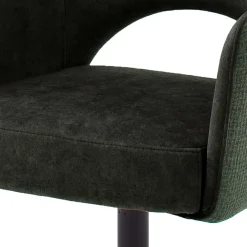 Wohnen Retro Armlehnstühle in Oliv Grün Velours - Aldura (2er Set)