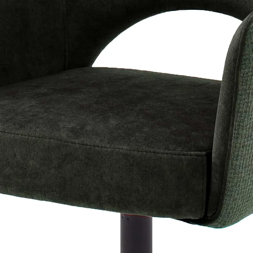 Wohnen Retro Armlehnstühle in Oliv Grün Velours - Aldura (2er Set)