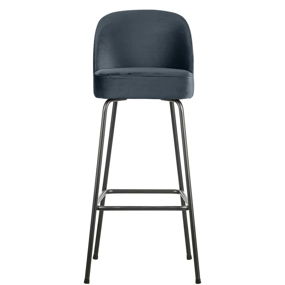 Wohnen Retro Möbel|Barhocker*Retro Bar Stuhl in Petrol Blau Samt - Plicardo