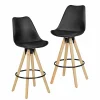 Wohnen Retro Barstuhl Systrem mit Schalensitz (2er Set)