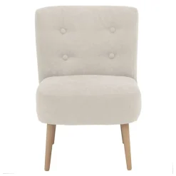 Wohnen Retro Cocktailsessel in Beige und Buche - Cranzo