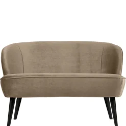 Wohnen Retro Couch in Khaki Samtstoff - Griffina