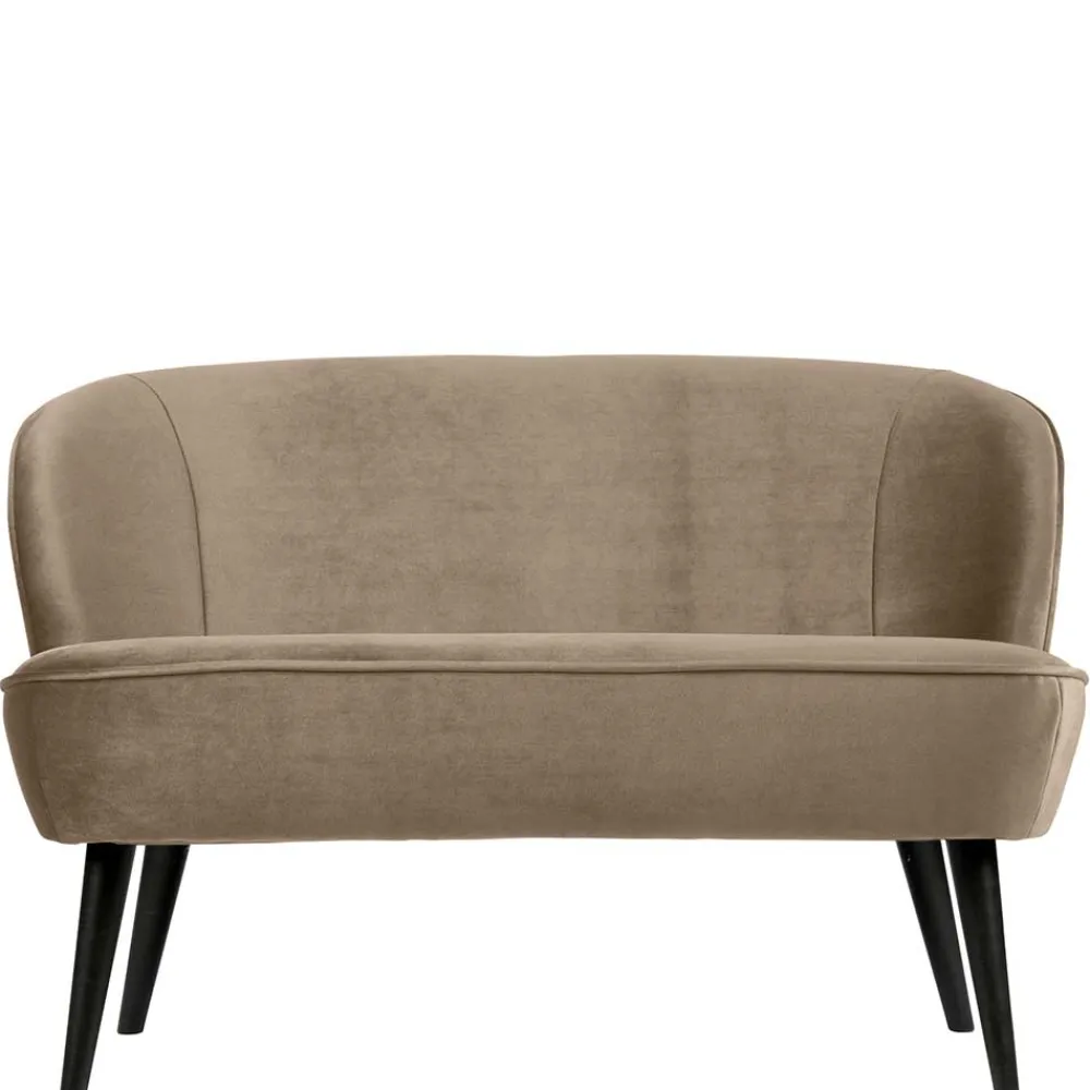 Wohnen Retro Couch in Khaki Samtstoff - Griffina