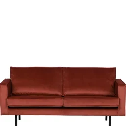 Wohnen Retro Möbel|Sofas*Retro Design 2er Couch in Rotbraun Samt - Enzing