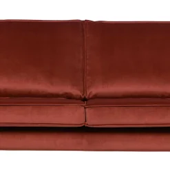 Wohnen Retro Möbel|Sofas*Retro Design 2er Couch in Rotbraun Samt - Enzing