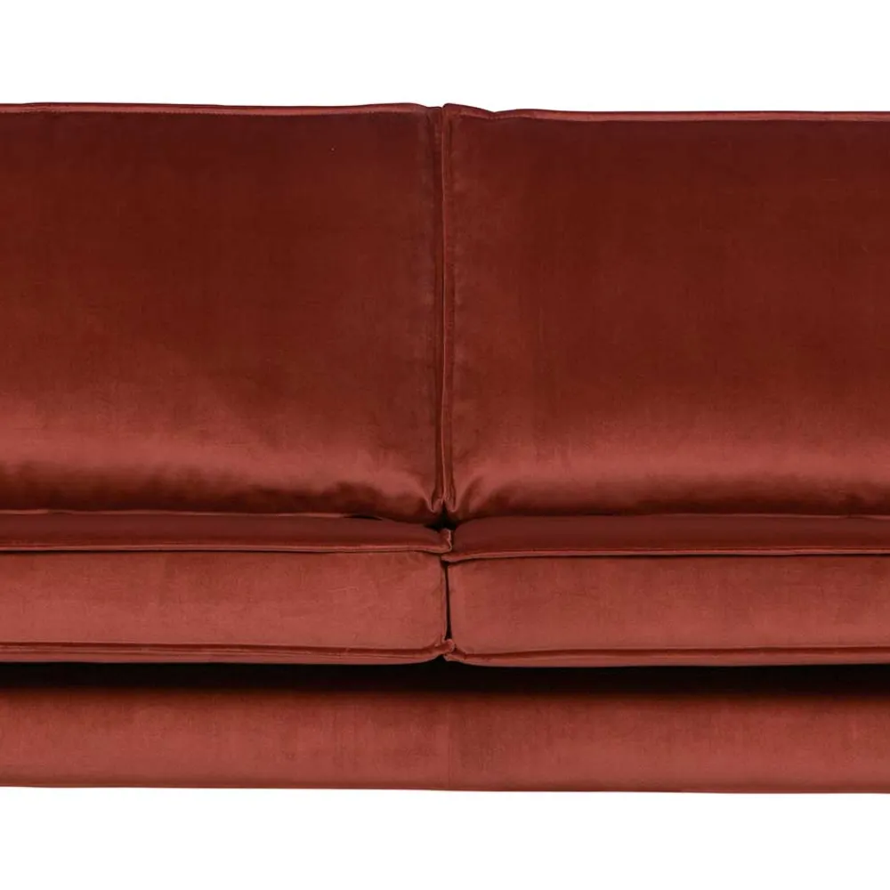 Wohnen Retro Möbel|Sofas*Retro Design 2er Couch in Rotbraun Samt - Enzing