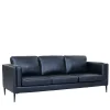 Wohnen Retro Design Ledercouch in Schwarz - Griffina